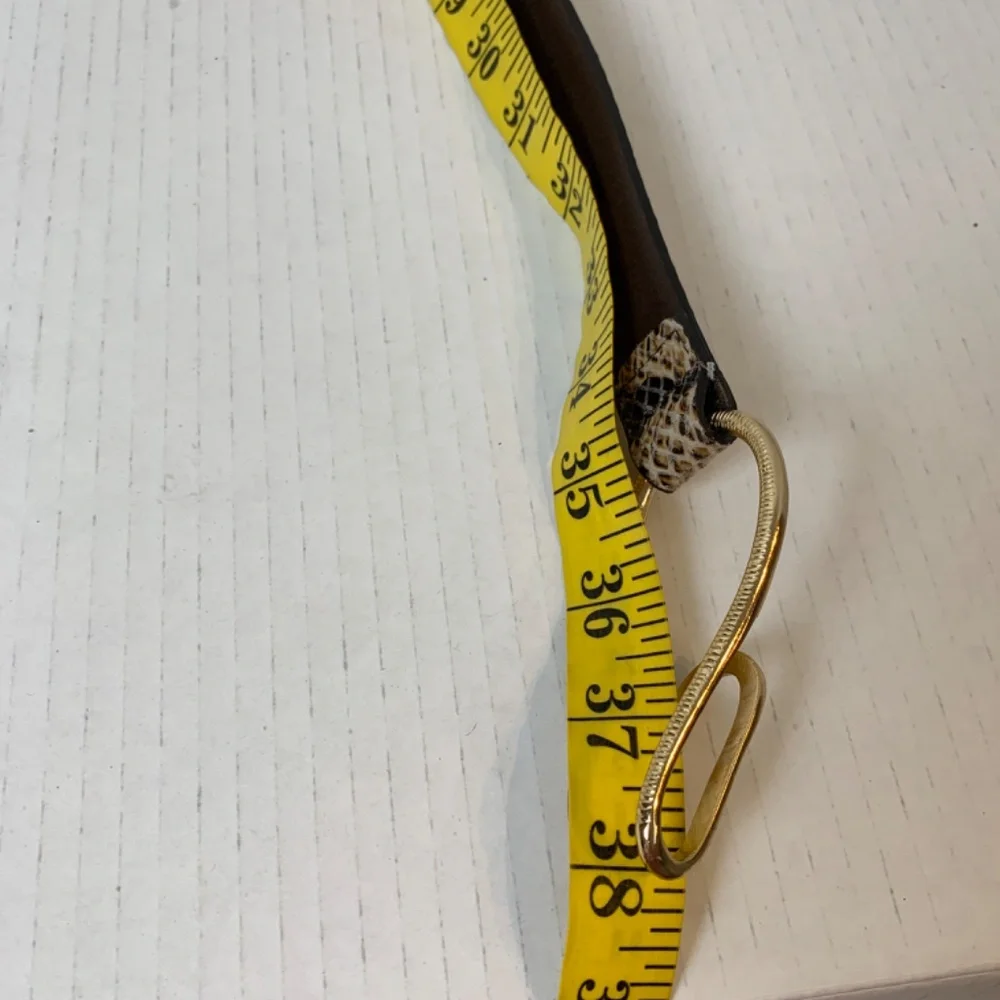 Chico's Faux Snake Skin Leather Belt M/L Adjustable Gold Hardware Hook Closure